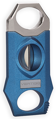 Vertigo Marlin V-Cut Cigar Cutter with Poker - Rubberized Blue