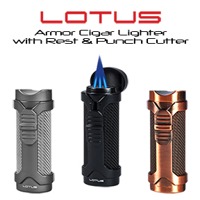 The New Lotus Armor Cigar Lighters with Rest & Punch Cutter Available Here!