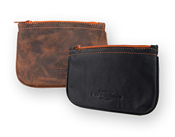 Erik Stokkebye Hunter Brown and Black Leather Zippered Tobacco Pouches