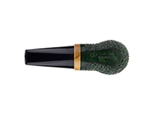 Caminetto Pipe No. 2228 - Rusticated Green Grade 08 37 (AT) w/Olivewood (Sitter)