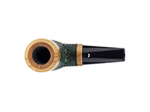 Caminetto Pipe No. 2228 - Rusticated Green Grade 08 37 (AT) w/Olivewood (Sitter)