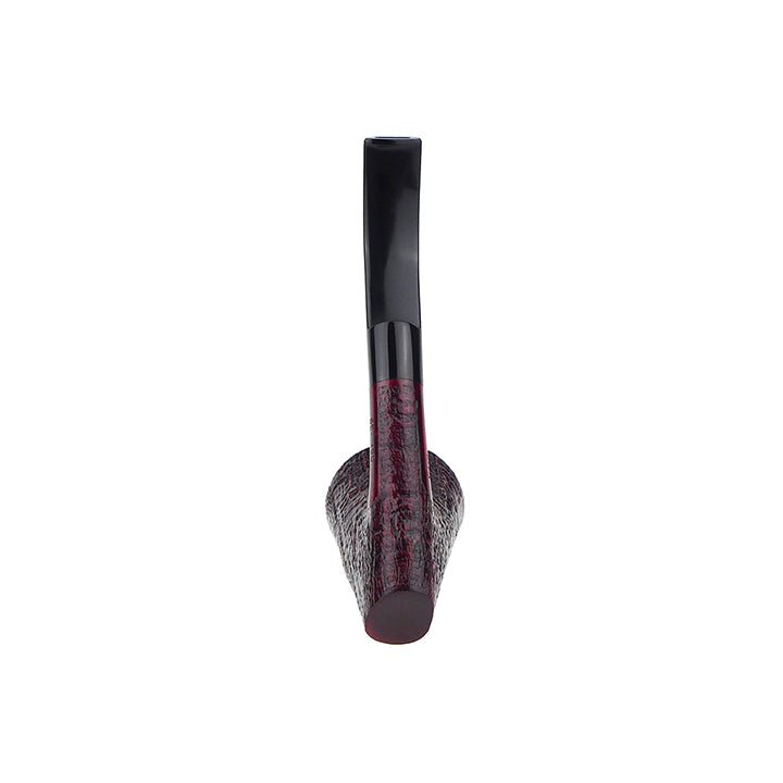 Caminetto Pipe No. 2220 - Rusticated Burgundy Grade 06 39 (AT) (Sitter)
