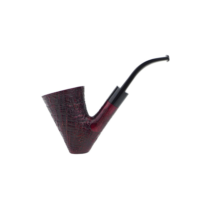 Caminetto Pipe No. 2220 - Rusticated Burgundy Grade 06 39 (AT) (Sitter)