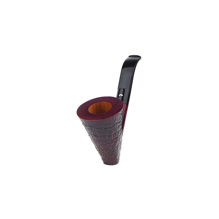 Caminetto Pipe No. 2220 - Rusticated Burgundy Grade 06 39 (AT) (Sitter)