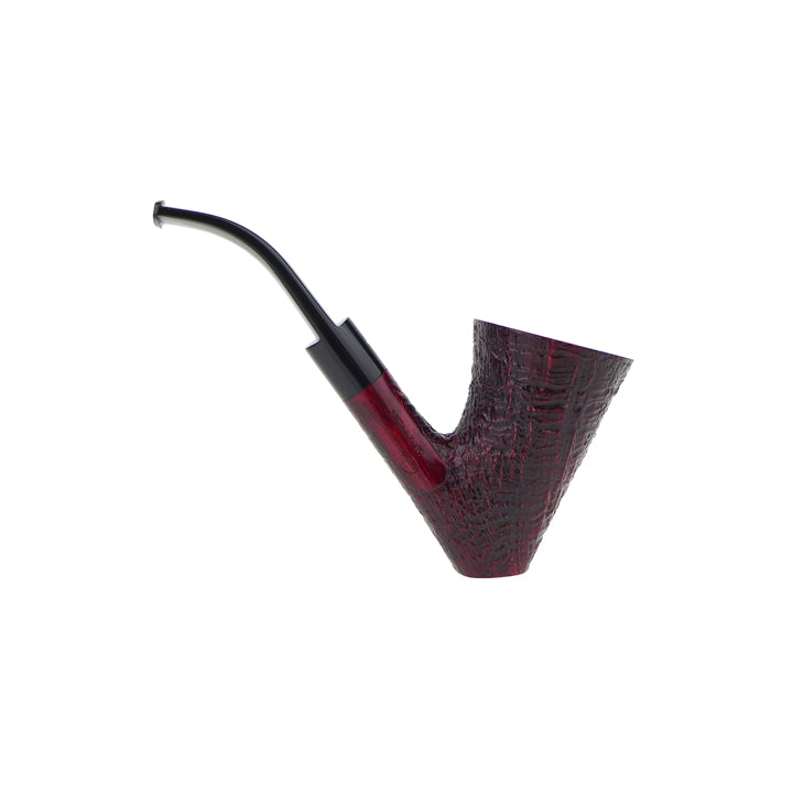 Caminetto Pipe No. 2220 - Rusticated Burgundy Grade 06 39 (AT) (Sitter)