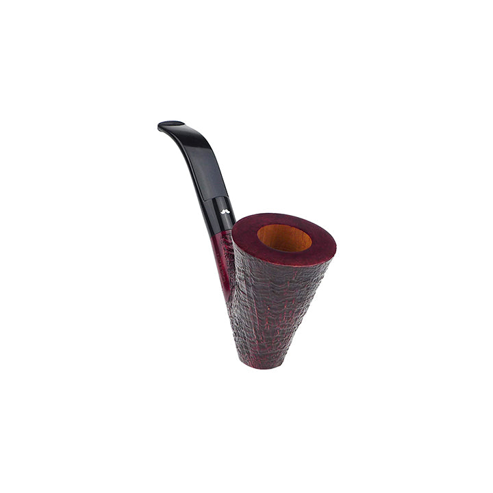Caminetto Pipe No. 2220 - Rusticated Burgundy Grade 06 39 (AT) (Sitter)