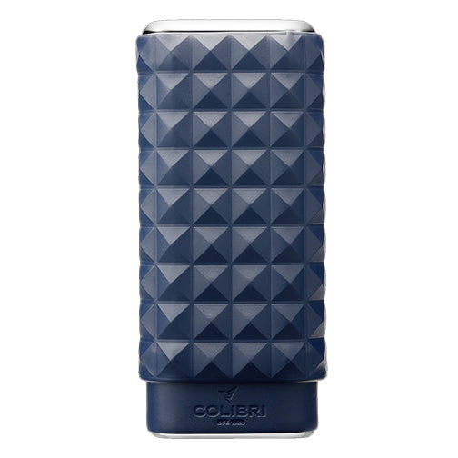 Colibri Quasar Triple Cigar Case - Navy Leather