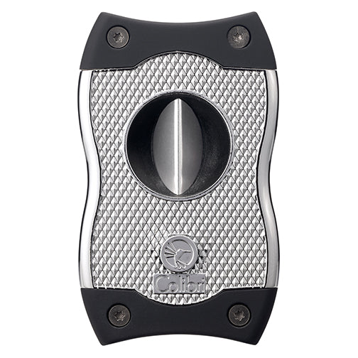 Colibri SV-Cut 2-in-1 Table Straight & V Cigar Cutter - Chrome & Black