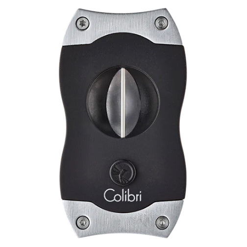Colibri V-Cut Cigar Cutter - Black Rubber and Chrome
