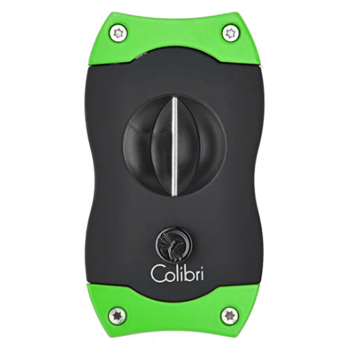 Colibri V-Cut Cigar Cutter - Black Rubber and Green