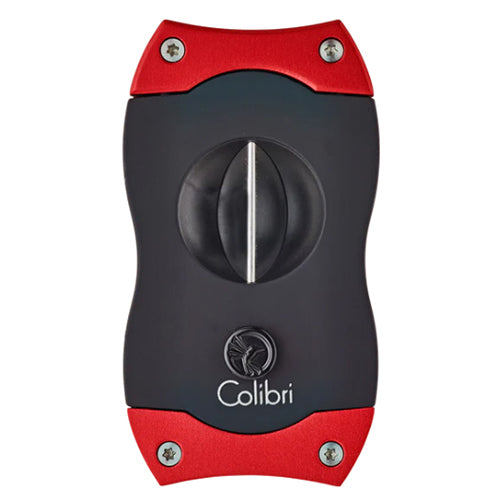 Colibri V-Cut Cigar Cutter - Black Rubber and Red