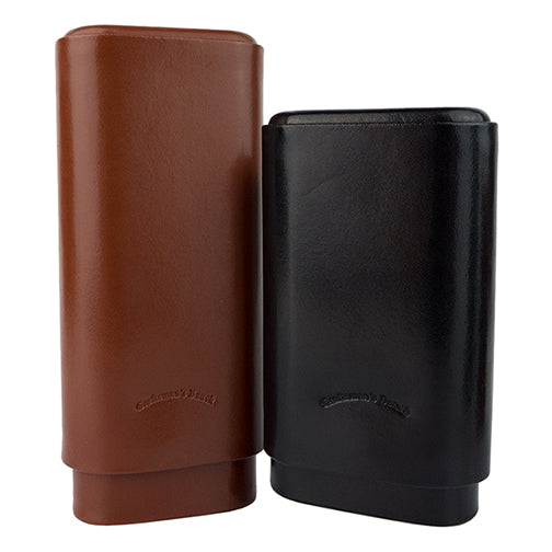Craftsman's Bench Robusto Cigar Case ~ Black Smooth Leather