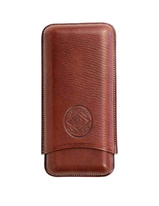 Diamond Crown Churchill Cigar Case ~ Chocolate Leather