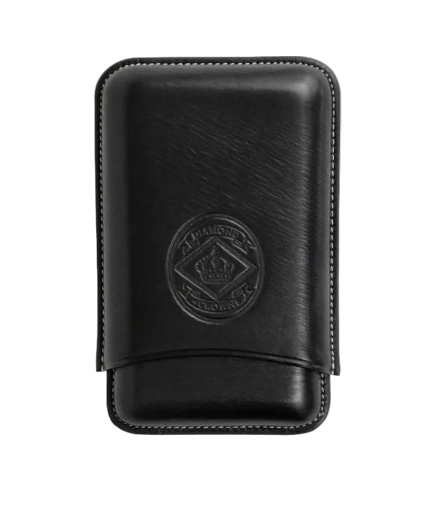 Diamond Crown Robusto Cigar Case ~ Black Leather