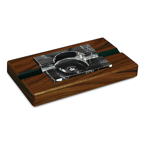 Diamond Crown The Drake Wood and Crystal Cigar Ashtray