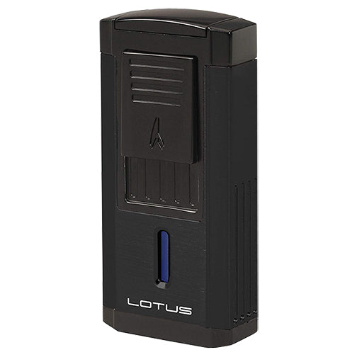 Lotus Duke Triple Torch Flame Cigar Lighter/Cutter Combo - Black Matte Finish