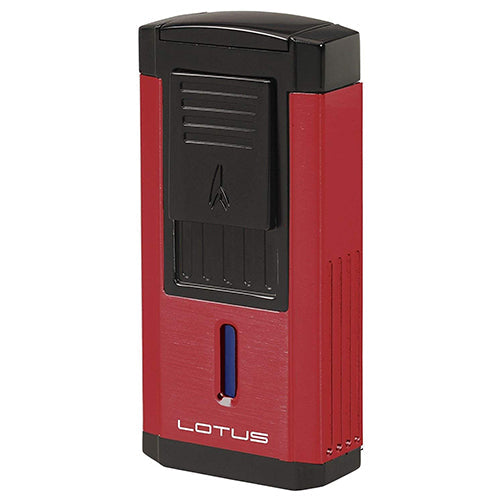 Lotus Duke V Triple Torch Flame Cigar Lighter/Cutter Combo - Red & Black Finish