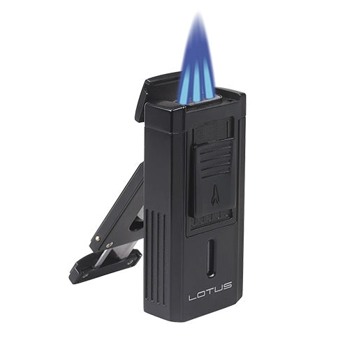 Lotus Duke V Triple Torch Flame Cigar Lighter/Cutter Combo
