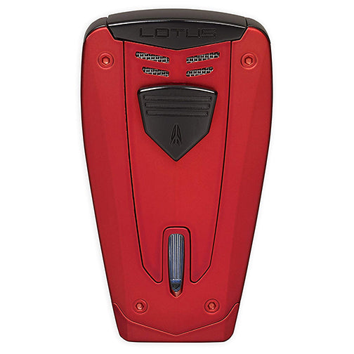 Lotus Fusion Triple Torch Flame Cigar Lighter with Punch - Red & Black