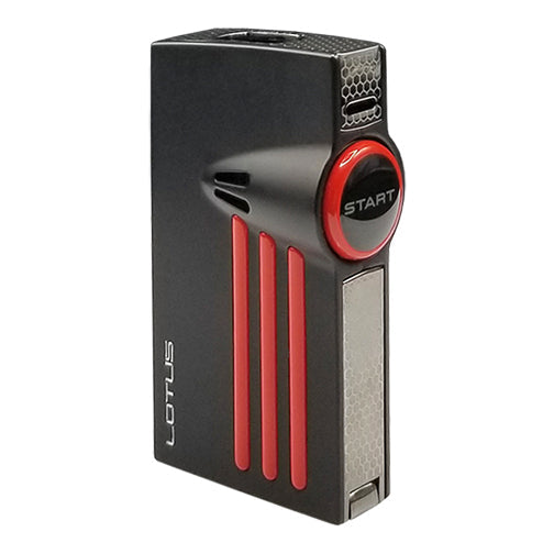 Lotus L52 Orion Twin Torch Flame Cigar Lighter with Punch - Black & Red