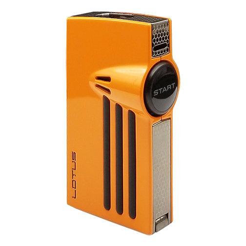 Lotus L52 Orion Twin Torch Flame Cigar Lighter with Punch - Orange & Black