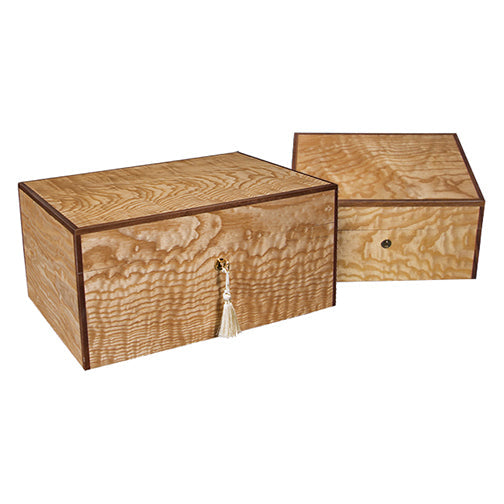 Savoy Executive Olive Ash Burl Cigar Humidor