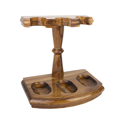 Solid Teak 3-Pipe Rack