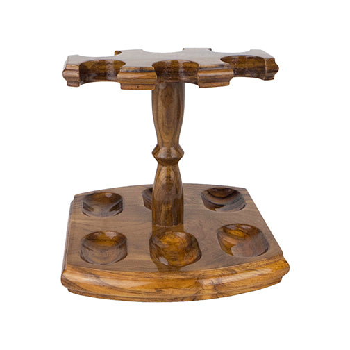 Solid Teak 6-Pipe Rack