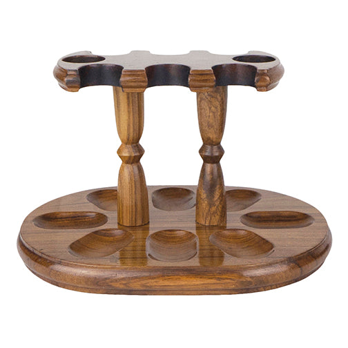 Solid Teak 8-Pipe Rack