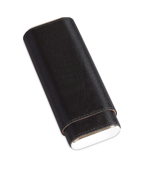 Craftsman's Bench Churchill Cigar Case ~ Black Nylon & Silver