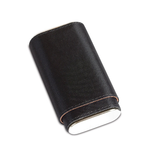 Craftsman's Bench Robusto Cigar Case ~ Black Nylon & Silver